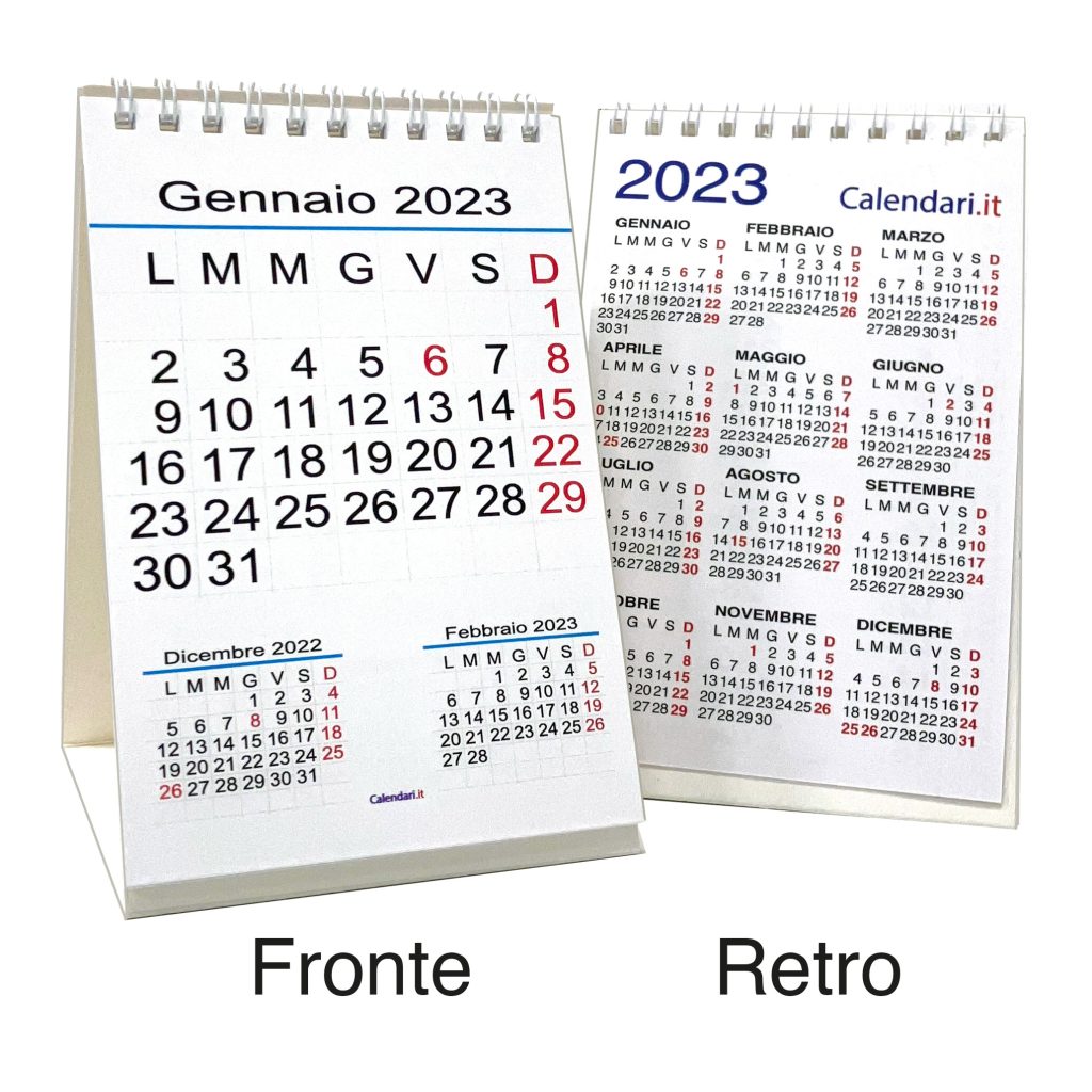 Calendario 2023 Tavolo Numeri Grandi 3 Mesi 10x15 Cm Calendariit 8451