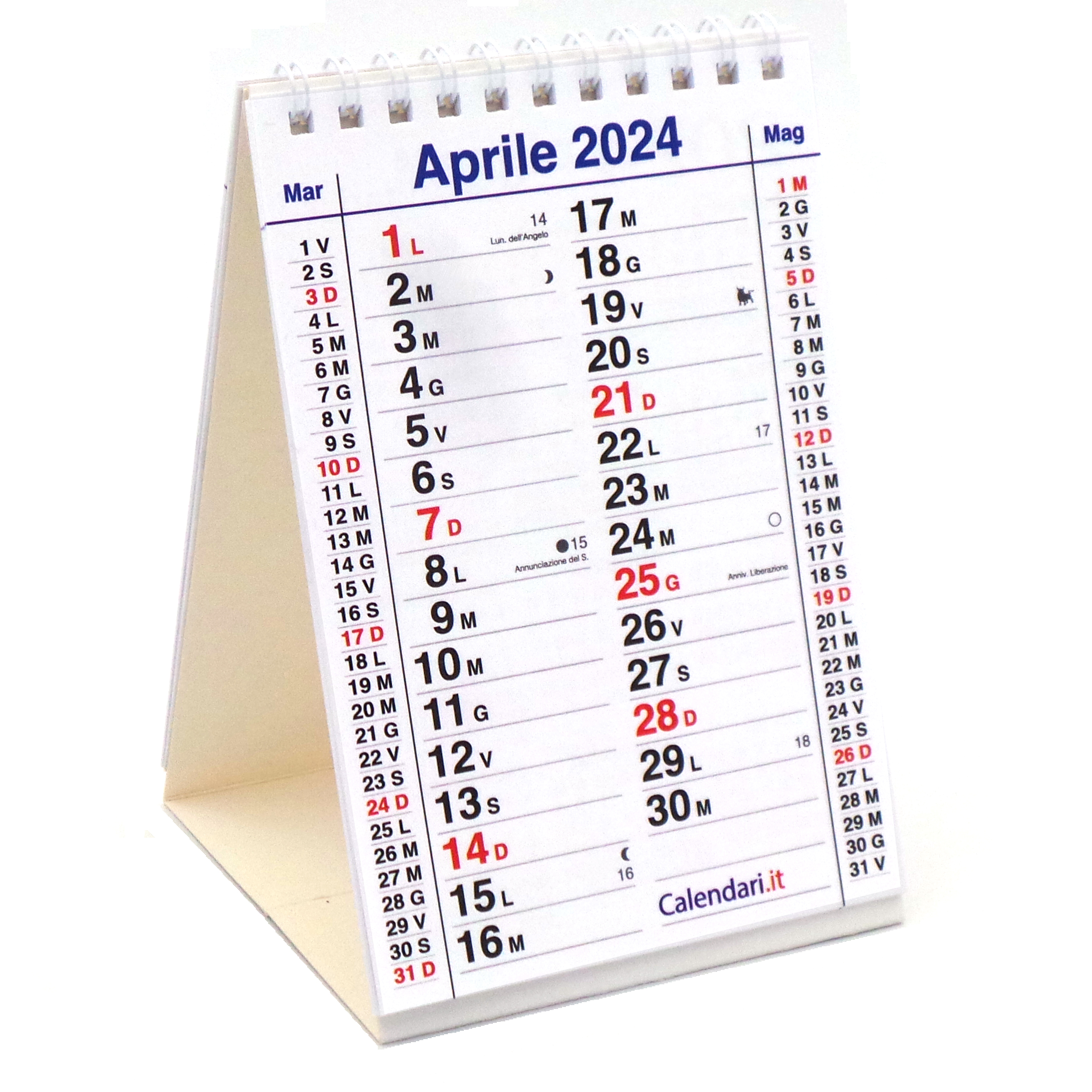 Calendario da Tavolo Mensile Color 2024,ufficio,casa ,pratico per